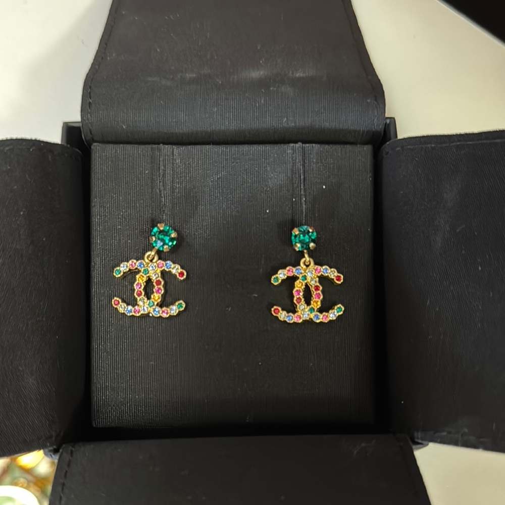 Chanel Multicolor Crystal Earrings
